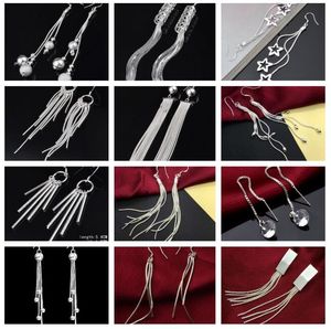 Mixed order Stars heart Ball Butterfly 20 style 20pairs/lot High Quality plating 925 Silver Earrings Women Charm Tassels Earrings