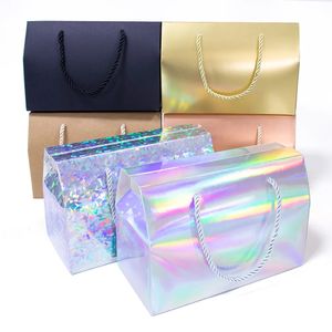 Present Wrap Black White Purple Gold Present Box Paper Box Holiday Candy Food Pastry Present Bag Boutique Packaging Box kan anpassas storlek 231026