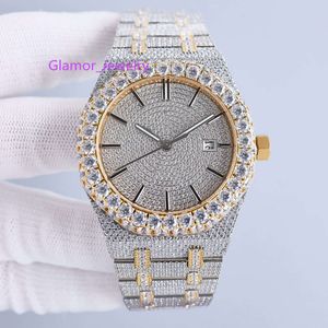 Handmade Diamonds Watch Mens Automatic Mechanical Watches 42mm With Diamond-studded Steel 904L Sapphire Women Wristwatches Montre de Luxe