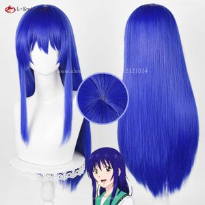 Costumi Catsuit Anime la Disastrosa Vita di Saiki K Teruhashi Kokomi Cosplay 60 cm Blu Capelli Lisci Resistente al Calore + Protezione Della Parrucca