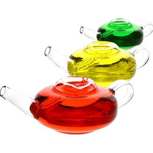 Colorful Heady Smoking Liquid Filling Glass Pipes Portable Freezable TeaPot Style Dry Herb Tobacco Filter Spoon Bowl Innovative Handpipes Cigarette Holder DHL