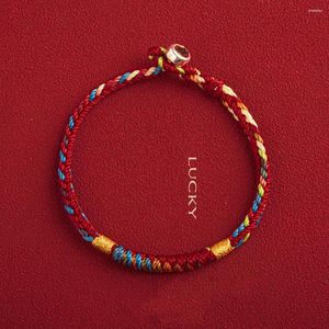 Charme Pulseiras Handmade Tibetano Pulseira Colorido Fio Boa Sorte Pulseiras Para Mulheres Homens Nós Vermelho