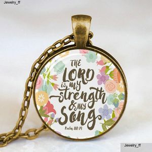 Pendant Necklaces Antique Bronze Handmade Bible Verse Necklace Glass Cabochon Scripture Quote Jewelry Christian Party Women Gifts Dr Dhvjy