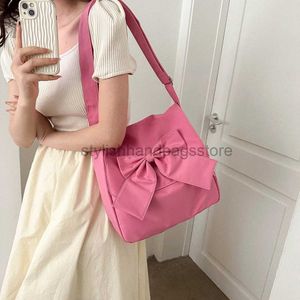 Shoulder Bags Bow decorated women's cross bag Solid messenger bag Large capacity square bag 2023 trend design Soul bagstylishhandbagsstore