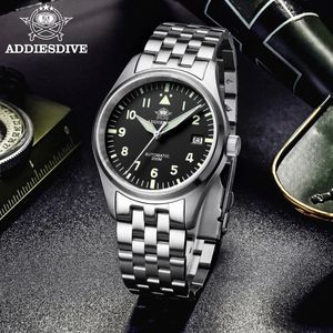 Wristwatches ADDIESDIVE Watches For Men Luxury Business Leisure Automatic Mechanical Mens Watch Fluorescent Waterproof NH35A 316L Stainless 231027