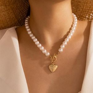 Catene di perle vintage Collana Collare Ciondolo dichiarazione per le donne Catena sul collo Chocker Gioielli punk Amicizia Regalo Collane288h