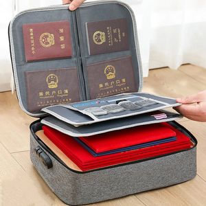 Filing Supplies Document Organizer Briefcase A4 Folder Holder Men's Women's Bag Cover Purse Passport Home Safe Functional File Storage Case 231026