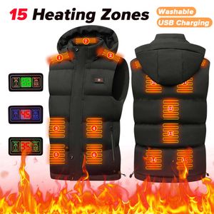 Aree di riscaldamento a infrarossi USB Giacca da uomo Gilet invernale riscaldato elettrico per escursionismo sportivo Gilet oversize M XL