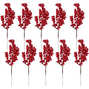 Fiori decorativi 22 cm Bouquet di ciliegie rosse artificiali Simulazione Rami di frutta Mini mini fiori finti Accessori per decorazioni natalizie per la casa fai da te