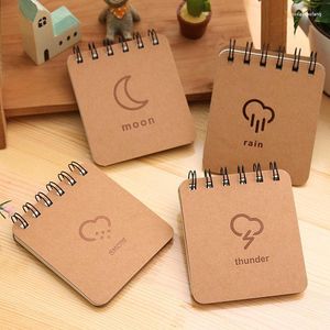 5Pcs Portable Creative Weather Forecast Notepad Notebook Coil Book Draw Hand Painted Graffiti Sketchbook