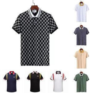 Mens Designer Polos skjortor för Man High Street Italy broderi strumpeband ormar små bin tryck varumärken kläder Cottom Clothing 228y