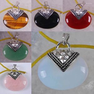 Pendant Necklaces Natural Tigereye/Black Carnelian/Red Carnelian/Green Aventurine/Rose Crystal/Opal/Rhodonite Beads GEM Jewelry S621-S626
