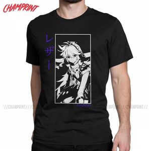 Navalha genshin impacto masculino t camisas anime jogo engraçado camiseta de manga curta camiseta 100% algodão gráfico impresso roupas y0901305b