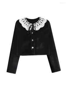 Women's Jackets Women Vintage Black Gothic Short Jacket Coat Harajuku Korean Kawaii 90s Long Sleeve Y2k Streetwear Outerwear 2023 Clothes