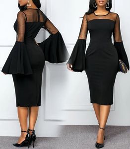 Vestidos de mãe preto mãe da noiva personalizado plus size zíper novo formal em linha reta na altura do joelho cetim o pescoço manga longa tule