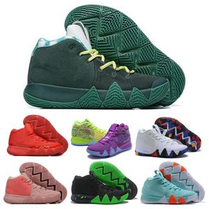 Kyrie 4 4S Mens basketskor Confetti Ankel Taker Halloween BHM Equality Mamba Light Volt 2023 Man Hommes Trainer Sneaker Storlek 7 - 12