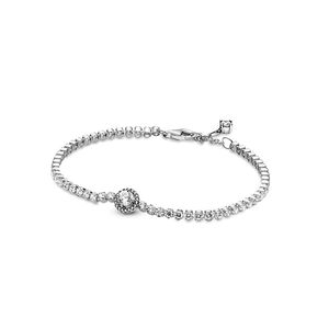 S925 Sterling Silver Tennis Charm Armband For Women Girls Bling Diamond Shining Crystal CZ Zircon Pure Silver Luxury Love Designer Armband Wedding SMEE samry