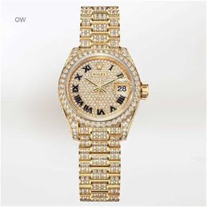 Luxury Watches Rolaxs Diamond Wristwatch Automatic Mechanical Funktion Business Watch Womens Diary M279458RBR Full Diamond Womens Watch Automatic Gold W WN-59I4