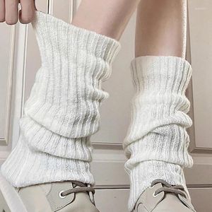 Women Socks 1pair/2pairs Y2K Women's Autumn Winter Knitted Foot Cover Long White Punk Gothic Crochet Hosiery Boot Cuffs