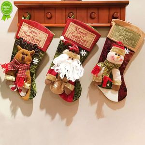 Julstrumpor presentväska Juldekorativa strumpor Julgranshänge Candy Bag Nyårsdekoration för hem Xmas gåva