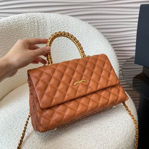 Women Co Mini Flap Bag With Top Handle Four Color Classic Flap Crossbody Luxury Handbag Metal Woven Gold Hardware Designer Bag Pochette Suitcase Evening Clutch 24CM