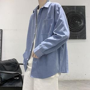 Männer Casual Hemden 2023 Männer Koreanische Stil Mode Langarm Solide 5 Farbe Hawaiian Camisa Soziale Masculina Streetwear M-3XL1