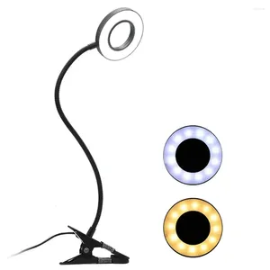 Tischlampen Clip-on Schreibtischlampe USB Flexibles Lesen Dimmen Augenschutz Make-up Licht für Nagel Schönheit Reise Schlafzimmer Beleuchtung