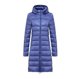 2023 Pufferjacke für Damen, Wintermantel, schlank, mittellang, weiße Entendaunen, verdickt, warm, bequem, lässig, schlicht, modisch, Daunenjacke, Größe M-5XL, lange Daunenjacke für Damen