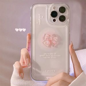 İPhone 11 12 12 13 Mini 14 Pro Maks Tatlı Şeffaf Kristal Yay Silikon Damla Dirençli Kasa İPhone 7 8 P XR X XS MAX CASE 231026