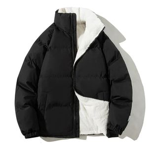 Men's Down Parkas 2023 Thicken Warm Winter Jacket Men Solid Loose Coats Male Stand Collar Fleece Puffer Man Harajuku Outerwear 231026