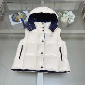 New kids Goose down vest Comfortable warm sleeveless Jacket for baby Size 100-160 Logo intaglio button children Waistcoat Oct25