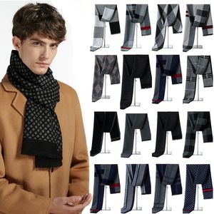 Sciarpe di marca di lusso invernale scozzese sciarpa di cashmere per uomo caldo collo sciarpe business maschile lungo pashmina regali di natale 231026