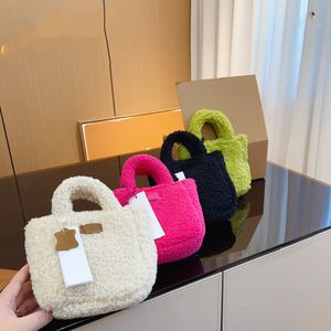 Designer-Tragetaschen, klein, W Edalene Schultertasche, flauschige Sherpa-Damen-Clutch aus Teddyfell, Wggs-Umhängetaschen