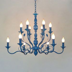 Luxury Rustic Wrought Iron Chandelier E14 Candle Black Vintage Antique Home Chandeliers For Living room European lamp