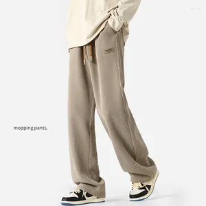 Calças masculinas outono inverno moda masculina cor sólida reta casual streetwear solto perna larga calças masculinas M-3XL