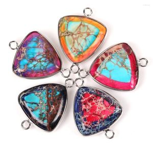 Collares pendientes Colgantes de piedra natural Forma de gota Triángulo para la fabricación de joyas Manualidades de bricolaje Pulsera Collar Accesorios hechos a mano 25 21 mm