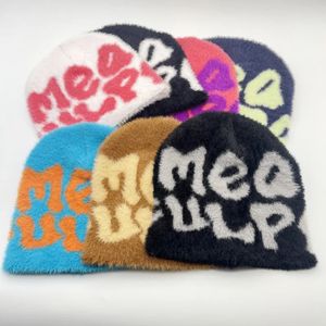 BeanieSkull Caps Beanie Qualidade Coelho Pele Cashmere Cap Hoods Beanies Y2K Homens Mulheres Chapéu Kpop Ins Net Red Design Chapéus Inverno 231027