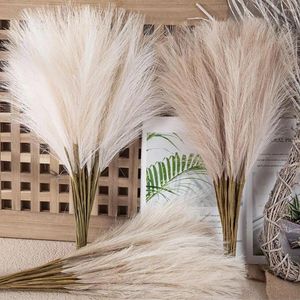 Dekoratif çiçekler pampas çim dekor çiçek aranjman sanat boho tarzı sahte 10pcs düğün partisi vazo dolgu evi için yapay