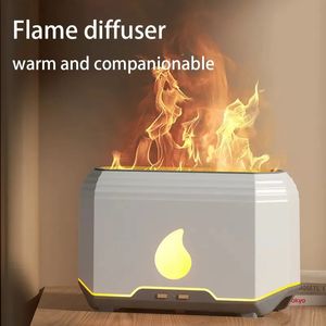 Diffusori di oli essenziali Diffusore di aromi di fiamma Simulazione Umidificatore LED Lampada a olio Diffusore per la casa Elettrico ad ultrasuoni 231026