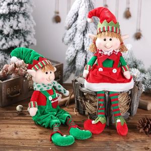 Dockor Big Size Christmas Plush Leg Elf Doll Ornaments Boys and Girls Toy Year Home Decorations Tree 231026