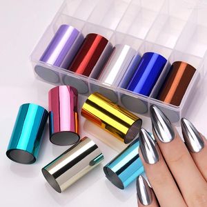 Nail Stickers Mirror Art Transfer Foil Sticker Set Sparkly Star AB Paper Wraps Adhesive Decals Nails Decoration Accessories DIY Design