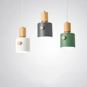 Lampade a sospensione Luci Lampadario in legno Camera da letto Scala Angolo Sala da pranzo Cucina Comodino Piccola lampada a sospensione Colorata Moderna Minimalista