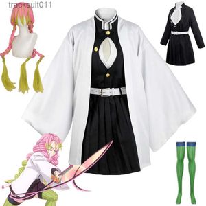 Anime kostiumy Kanroji Mitsuri cosplay Come Anime Demon Slayers Mundur Kimono Spódniczka Kimetsu No Yaiba Halloween Ubrania świąteczne L231027