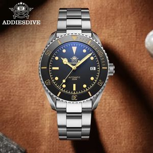 Armbandsur Addiesdive Business Vintage Leather Wrist Watch Waterproof Automatic Mechanical Steel Man European American Casual 231027