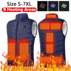 Unisex USB Infrared Heating Areas Jacket Men Women Winter Electric Heated Vest Waistcoat For Sports Hiking Oversized XL