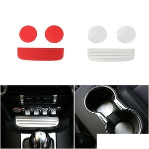 Other Interior Accessories Aluminum Alloy Car Cup Mat Holder Non-Slip Mats Decoration Er For Ford Mustang 15Add Interior Accessories D Dhor4