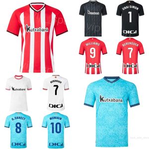 クラブサッカー9イナキウィリアムズジャージ7アレックスベレンガー1 UNAI SIMON 18 OSCAR DE MARCOS 14 DANI GARCIA 12 GORKA GURUZETAフットボールシャツキット22023-24カスタムネームBierbae