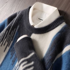 Herensweaters Ronde hals Dikke trui Los Casual Wol Gebreid 24ss