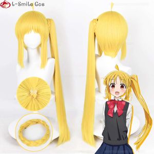 Catsuit Costumes Anime Bocchi the Rock Ijichi Nijika Cosplay 82cm Long Yellow with Ponytail Hair Heat Resistant Women + Wig Cap