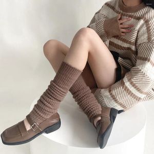 Frauen Socken Wolle Kaschmir Lange Herbst Winter Dicke Warme Fuß Abdeckung Kniehohe Lolita Mädchen Oberschenkel Strümpfe